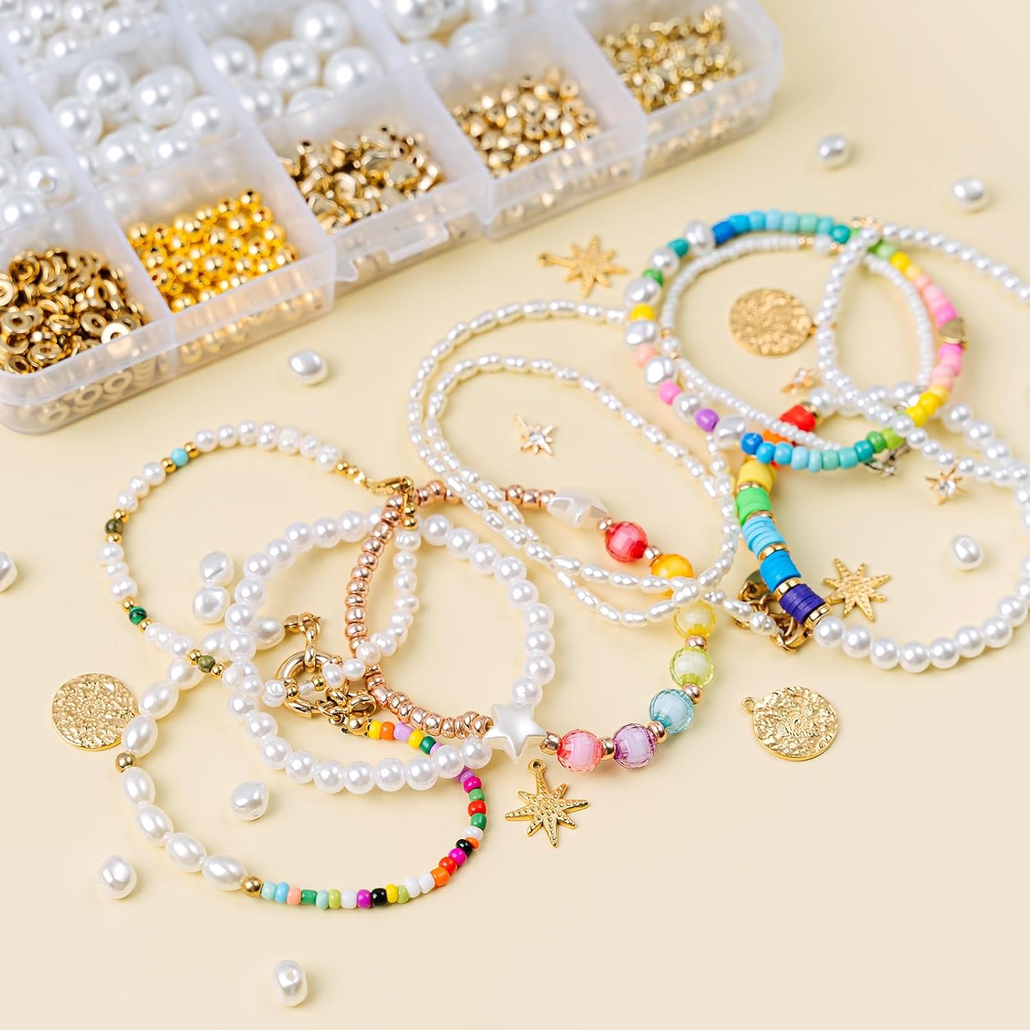 uxcell 100 Pcs Freshwater Pearl Beads, 4-5mm Oval Rice Shape Loose Gemstone Pearls 0.8mm Hole for Leather Cord Beading Jewelry Making DIY Craft, White - Image 5