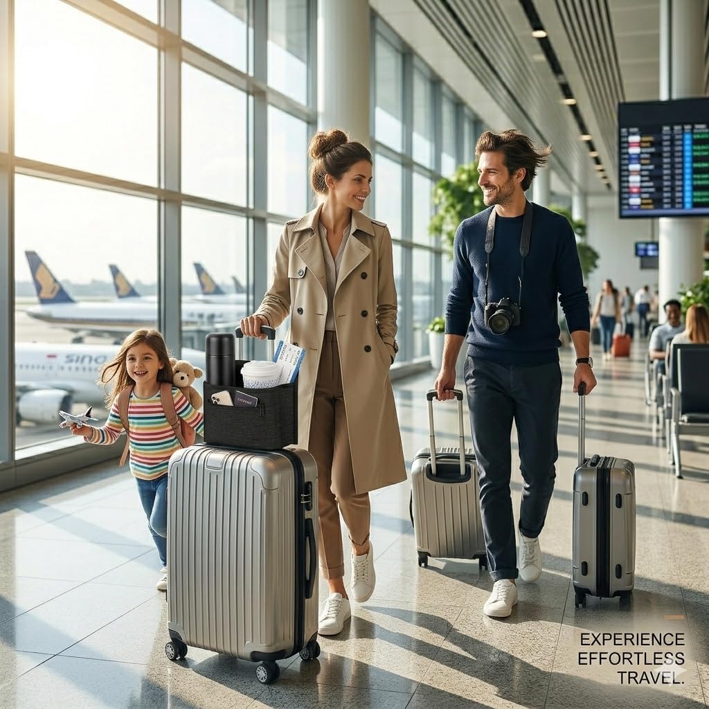 Luggage Travel Cup Holder for Suitcase, Drink Carrier for Coffee Tumblers