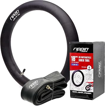 Rippin Moto Heavy Duty Motorcycle Tube with TR4 Valve - 100% Natural Rubber 3MM Thick Puncture Resistant for Motocross & Enduro Motorcycles