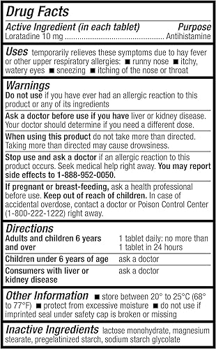 Vista 12 de HealthA2Z® Alivio de la alergia Loratadina 10 mg Antihistamínico Alivio de picazón de garganta, estornudos, secreción nasal Medicina