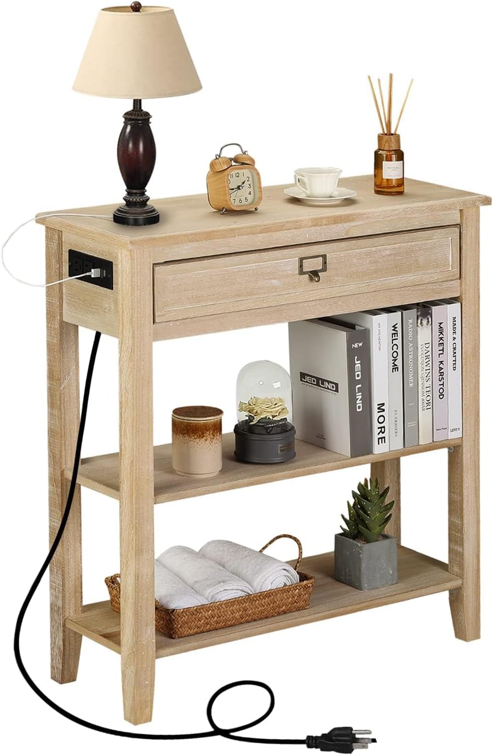 Amazon.com: Wnutrees Sofa Table with Power Outlet and USB Ports ...