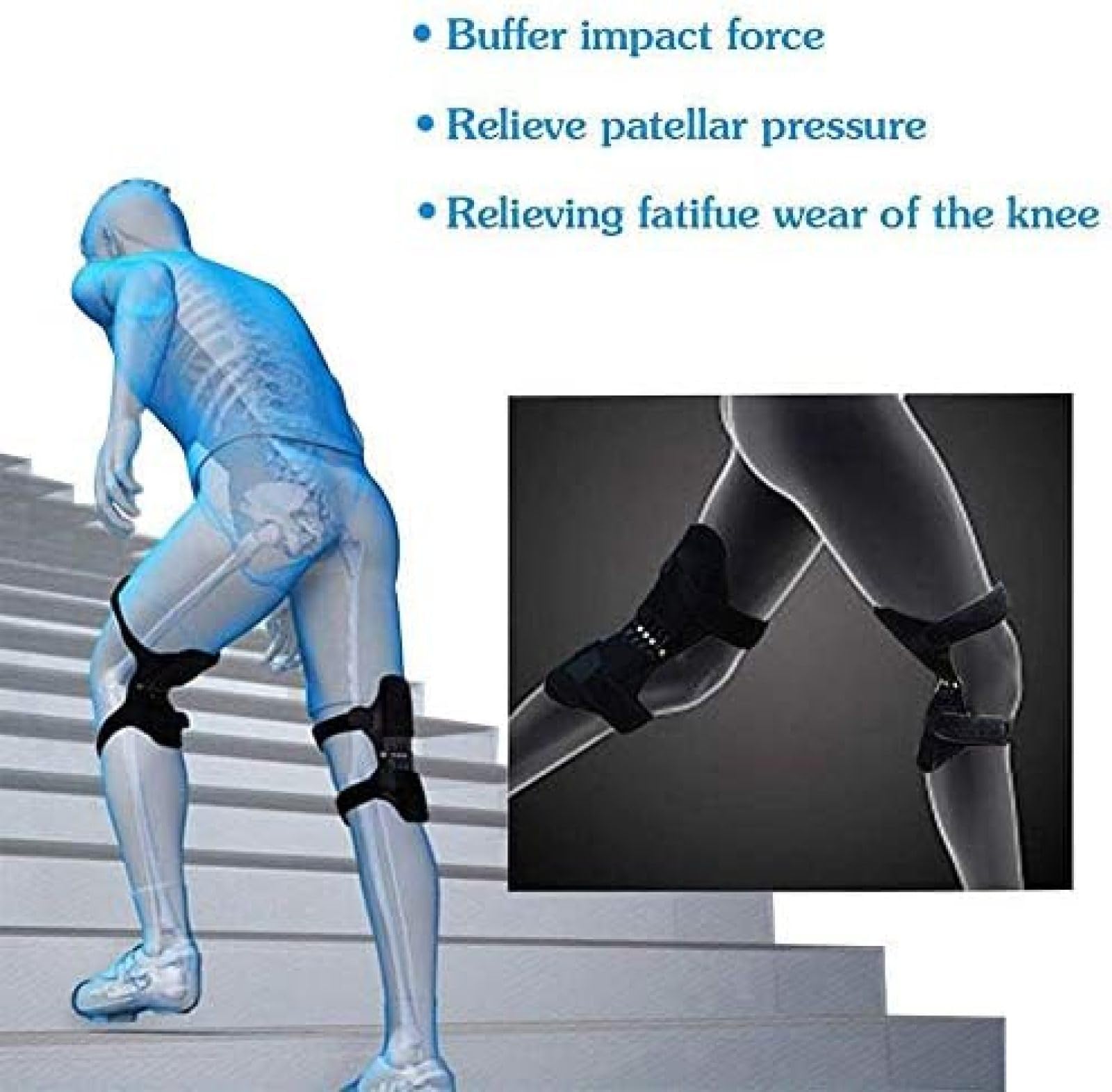 Elevador De Rodilla - Rodillera Con Resorte Elevadores Eléctricos Protección De Rodilla Impulsar La Pierna Vieja Y Fría Banda Para La Rodilla Montañismo Cuidado Profundo Soporte Para Las Articulac