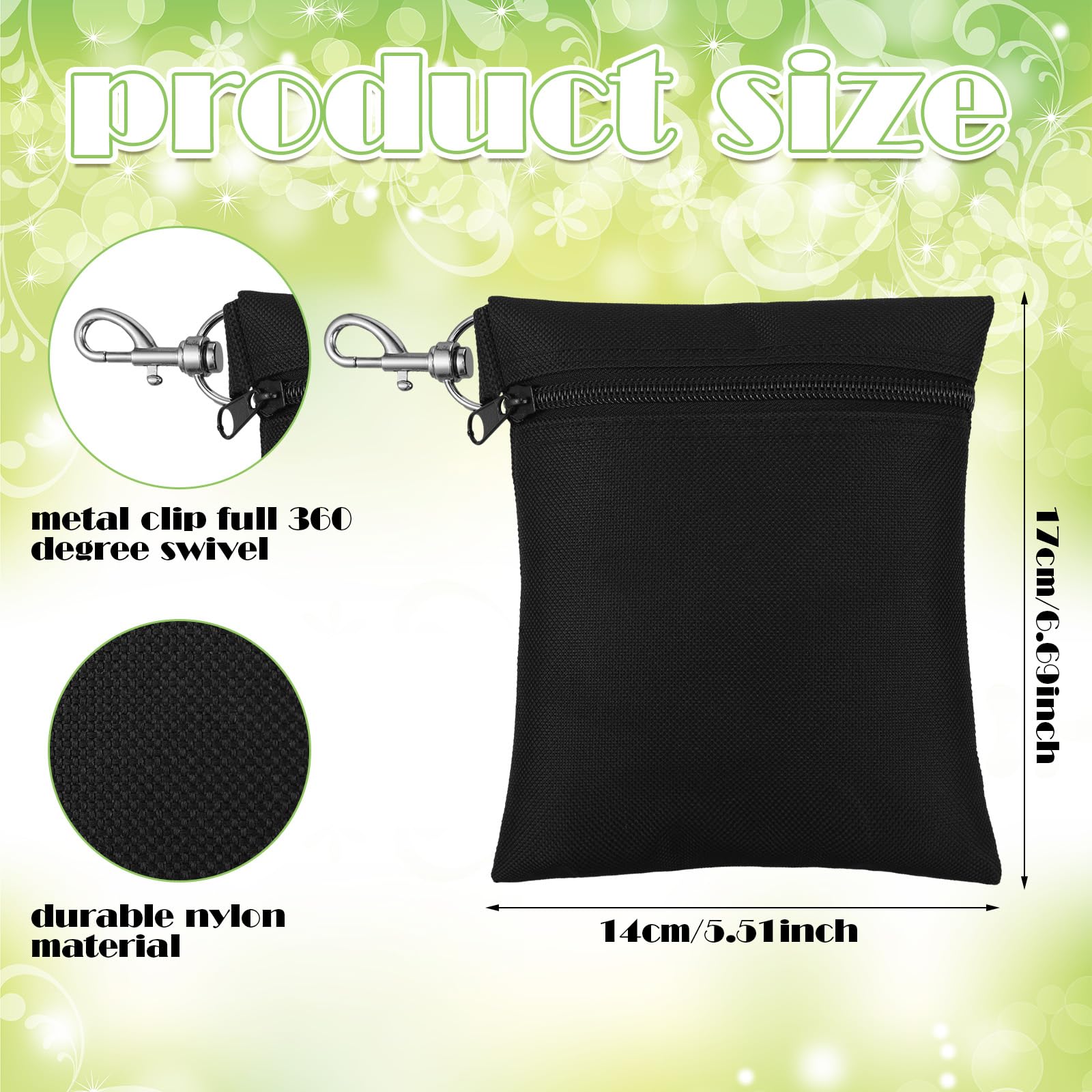 Shappy 3 bolsas de golf de 6.69 x 5.51 pulgadas con cierre de clip de bola, soporte de camiseta con clip de mosquetón de metal, bolsa de accesorios para hombres y mujeres (color mezclado)