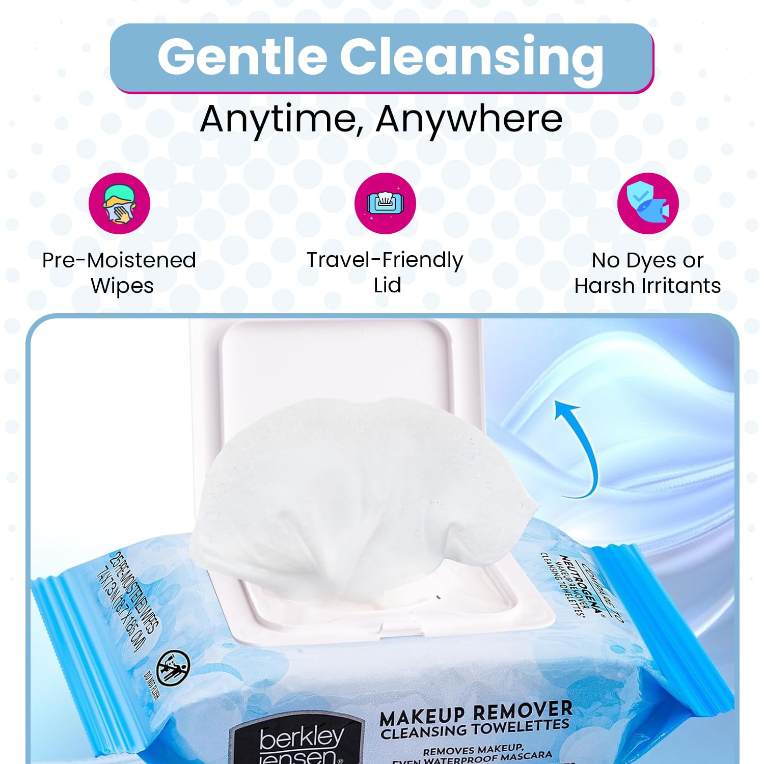 Berkley Jensen Makeup Remover Wipes, 125 Towelettes