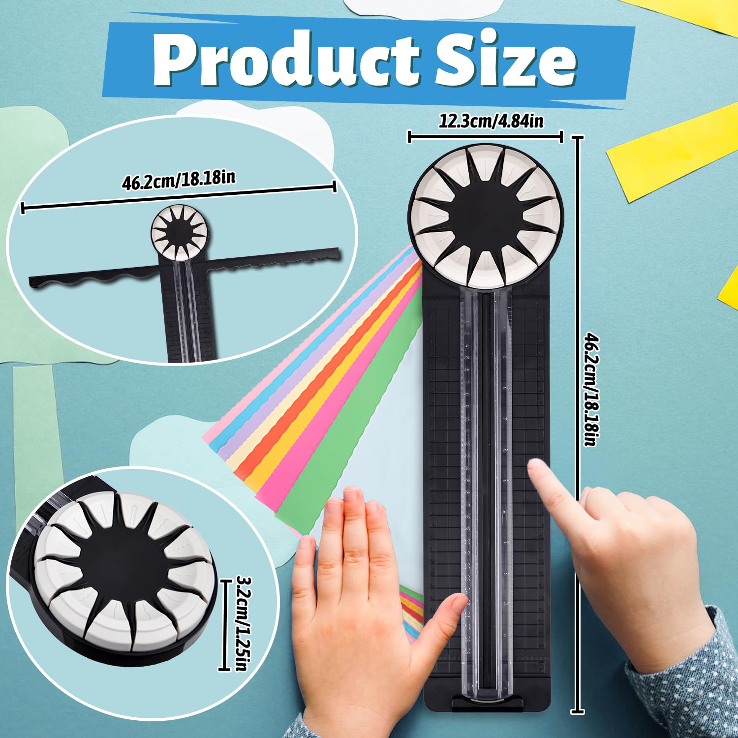 Papier Craft Edge Cutter, 12-in-1 Papiertrimmer, Multifunctionele Scrapbooking Randsnijder, Precisie Papierrand met Metingen, Fotokaart (ZWART Papier Craft Edge Cutter, 12-in-1 Papiertrimmer, Multifunctionele Scrapbooking Randsnijder, Precisie Papierrand met Metingen, Fotokaart (ZWART