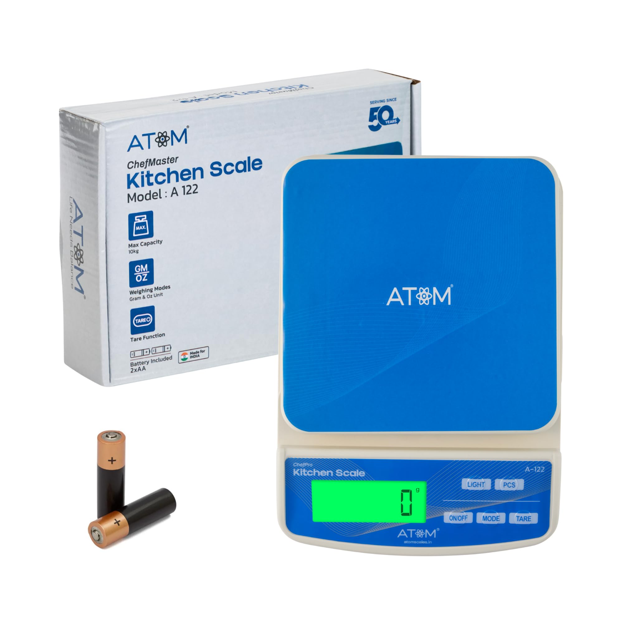 Atom SF400A Digital Kitchen Scale for Home (10Kg) | Weight Scale for Food & Kitchen Weighing Machine | 1g Accuracy with Tare, Multiple Weighing Modes & Overload Indicator, LCD Display, Compact Body-image-26