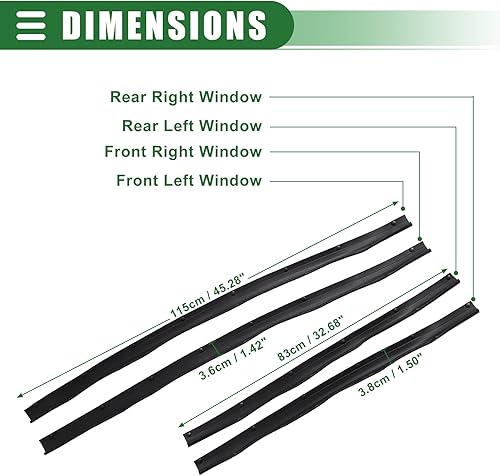 Miniatura 4 de Motoforti Kit de sellado de burlete de puerta inferior delantera trasera para Ford F250 F350 F450 Super Duty 99-16, goma, F81Z-2520758-AA, negro, 1