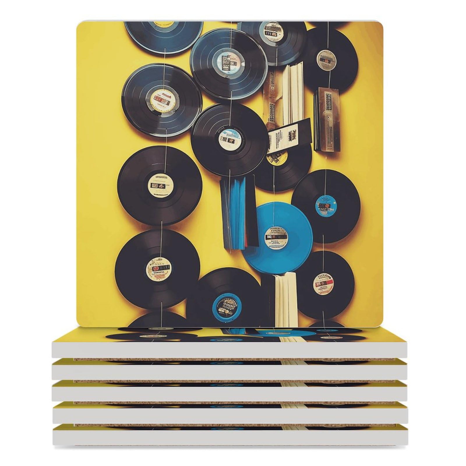Dessous de verre en vinyle lot de 6 idée cadeau originale pendaison de crémaillère