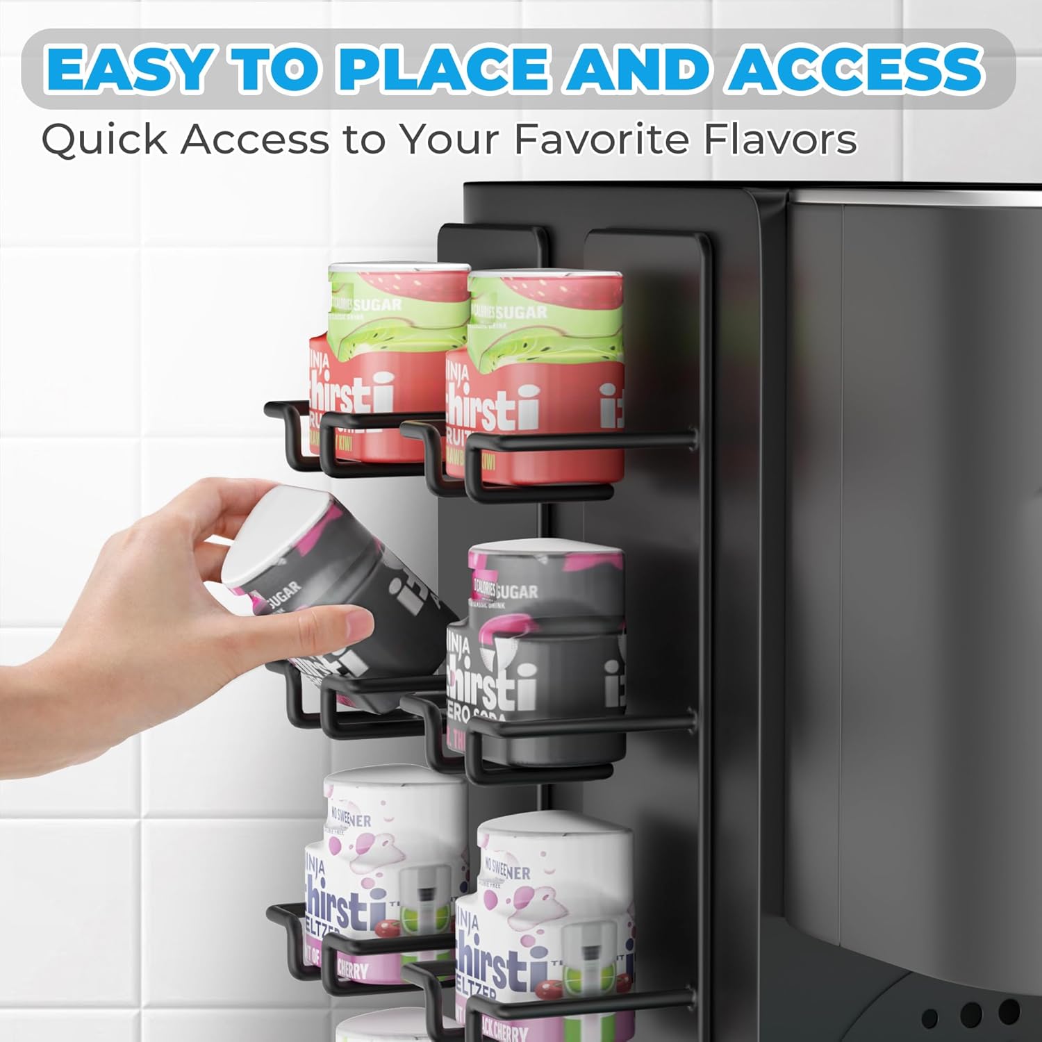 Flavor Pods Holder for Ninja Thirsti, 5-Tier Organizer Holds 10 Flavored Water Drops, Storage Rack for Ninja Thirsties Drink System Soda Machine Syrup Holder Accessories 2 Pack - Image 5