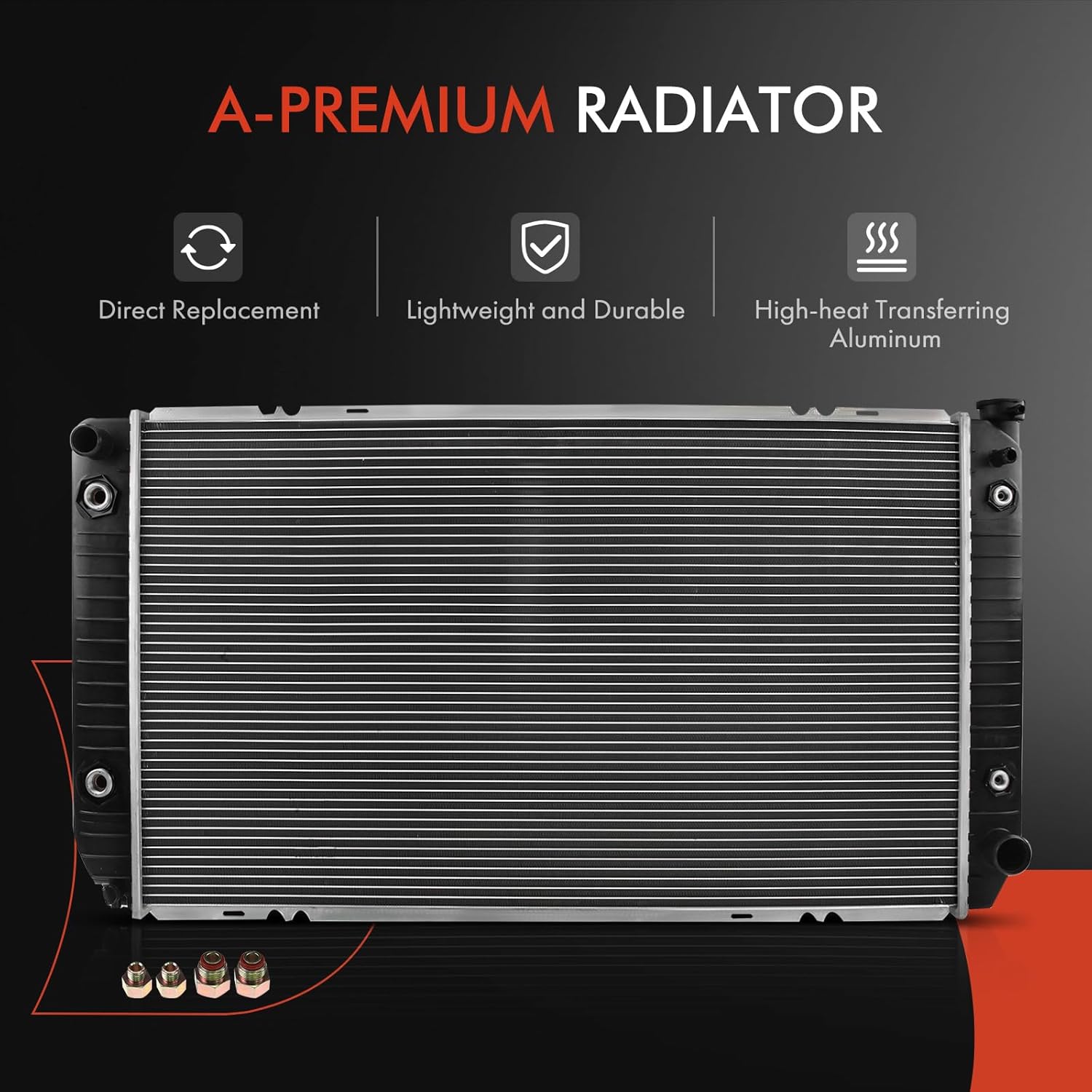 A-Premium Engine Coolant Radiator with Transmission Engine Oil Cooler Compatible with Chevrolet & GMC C2500 C3500, C3500HD, K2500 K3500 Suburban, V8 7.4L, Auto Trans., Replace# 52460853, 52467215