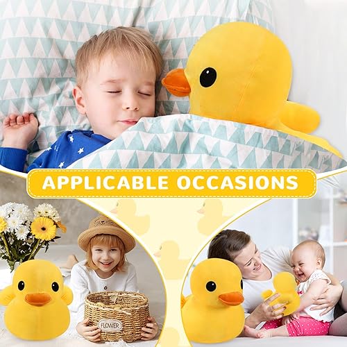 Miniatura 10 de 2 piezas de pato amarillo gigante de peluche suave, almohada de peluche de pato, muñecas de animales, juguete de pato abrazable, juguete para niños