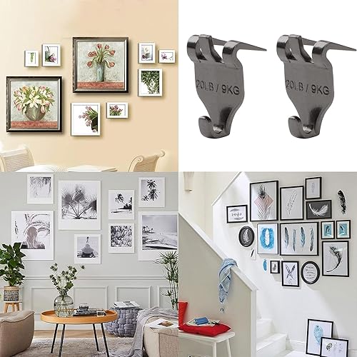 Miniatura 5 de Percha de cuadros para paneles de yeso con garra, 30 ganchos sin clavos, fácil de usar para paneles de yeso, ganchos para marcos de fotos, espejos