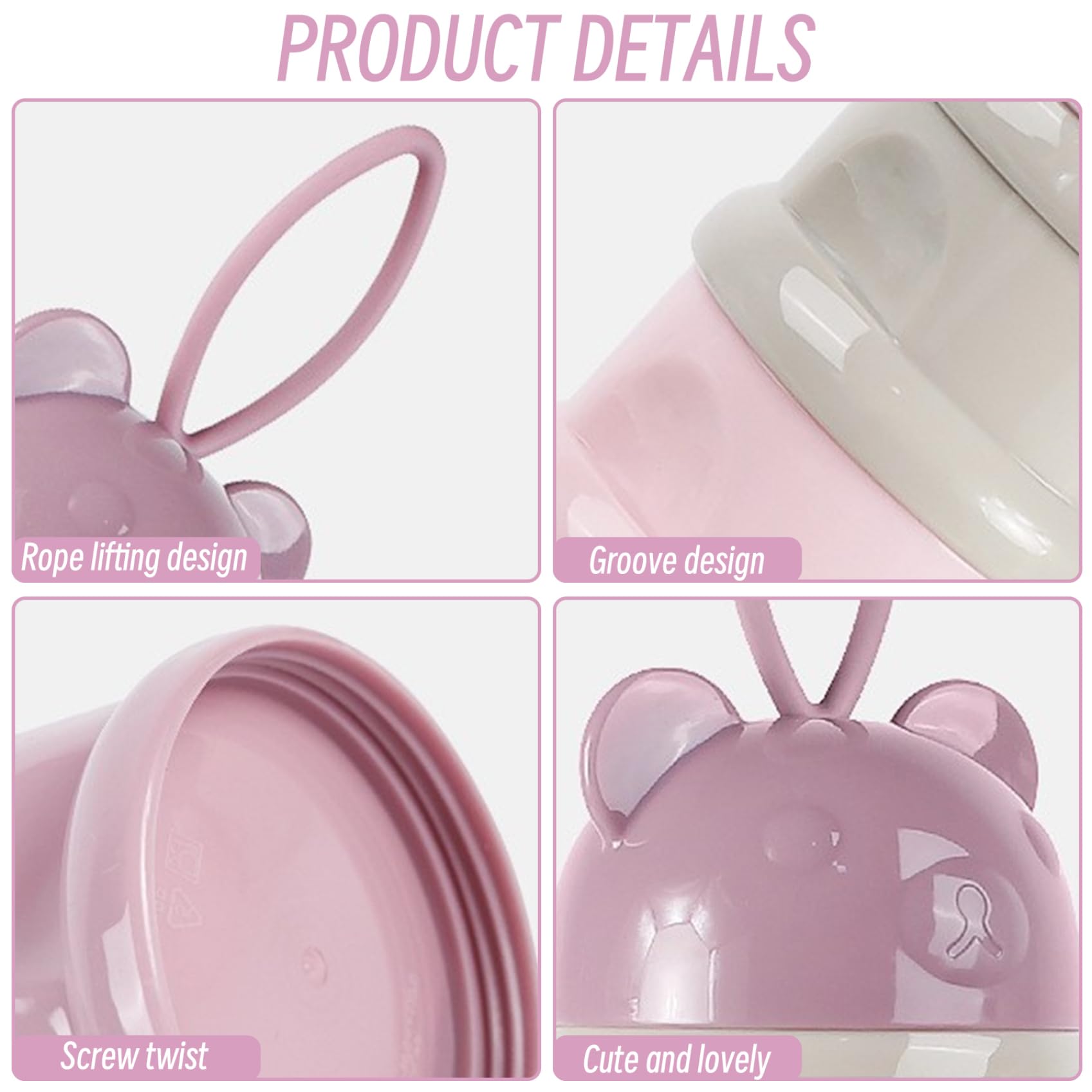 Dispensador de polvo para bebés, contenedor de fórmula para bebés apilable 3x9 con 4 compartimentos, dispensador de leche de bebé de uso múltiple práctico para almacenar bocadillos, leche en polvo, m