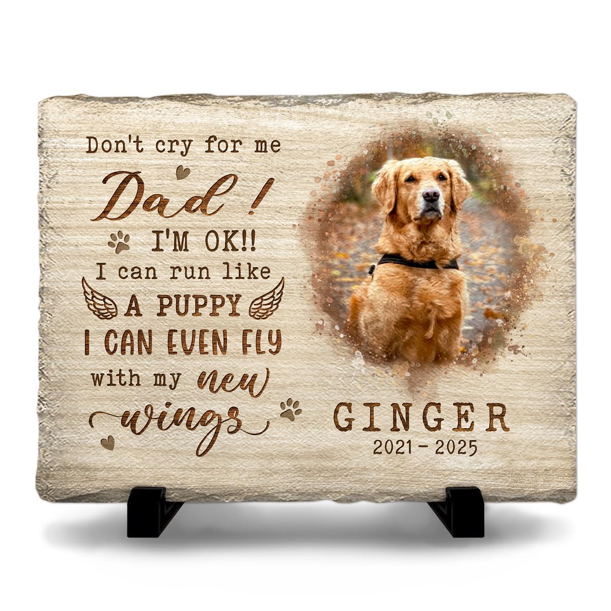Keepsake Headstone: Honoring The Love of Your Feline or Canine Companion - Remember The Happy Times, Dad or Mom - Sentimental Gift for Pet Lovers