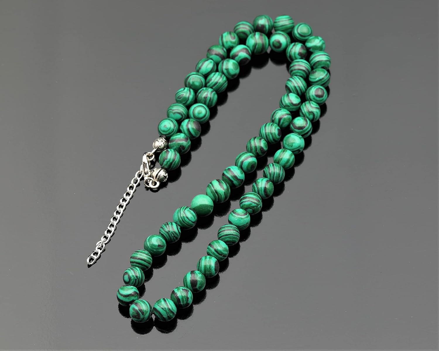 Natural Gemstone Beaded Choker Necklace | 8mm Handmade Adjustable Jewelry for Men & Women | Chakra Balancing Crystal Necklace | Spiritual Gift | Macrame Cord with Extender - Image 4