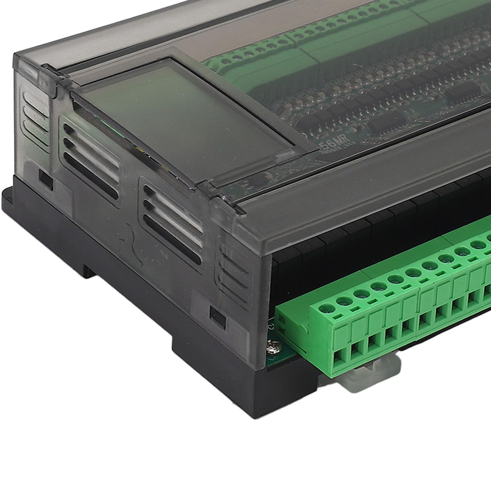 Controlador PLC industrial SustVita DC 24V, módulo controlador lógico FX3U 56MR con 32 entradas 24 salidas, memoria de 8000 pasos, admite texto y pantalla táctil