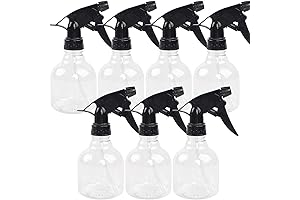 Superleles 8oz Plastic Spray Bottles 7-Pack with Adjustable Nozzle and FREE Funnel & Labels