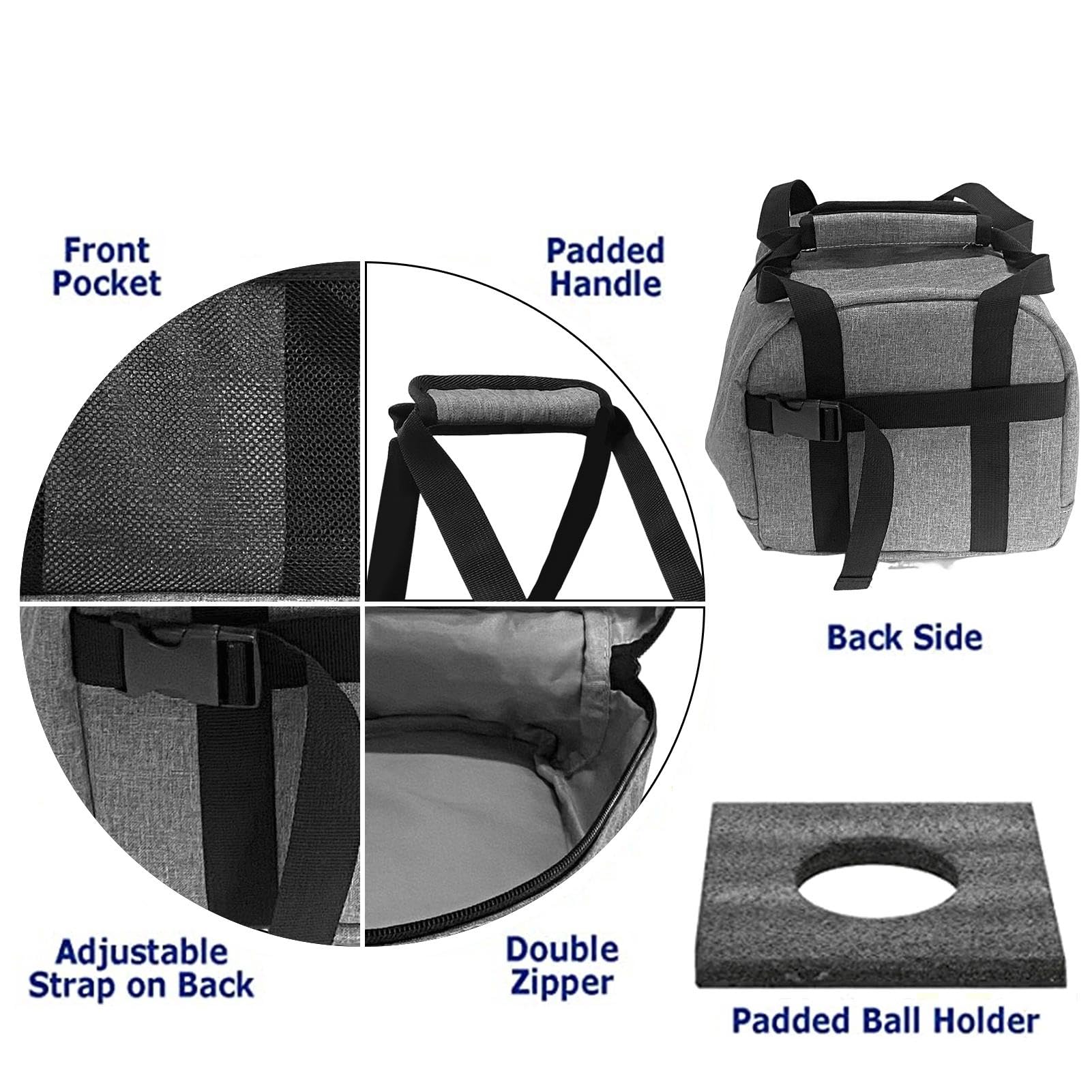 Sac fourre-tout de bowling à une seule balle – Sac fourre-tout pour boule de bowling avec support rembourré pour balle – Sac fourre-tout avec poche en maille – Compact et élégant – Pour homme et femme