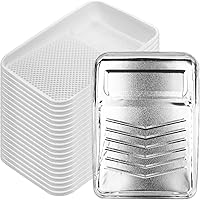 BatesChoice 9 Inch Paint Tray Liners Set - 1 Sturdy Metal Tray + 20 Disposable Plastic Liners for 9" Rollers, Easy Cleanup