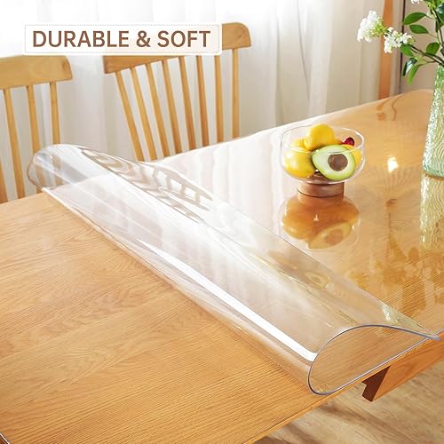 Miniatura 2 de Warmstar Protector de mesa transparente de 36 x 60 pulgadas, funda rectangular de plástico de 0.079 pulgadas de grosor, protector de mesa