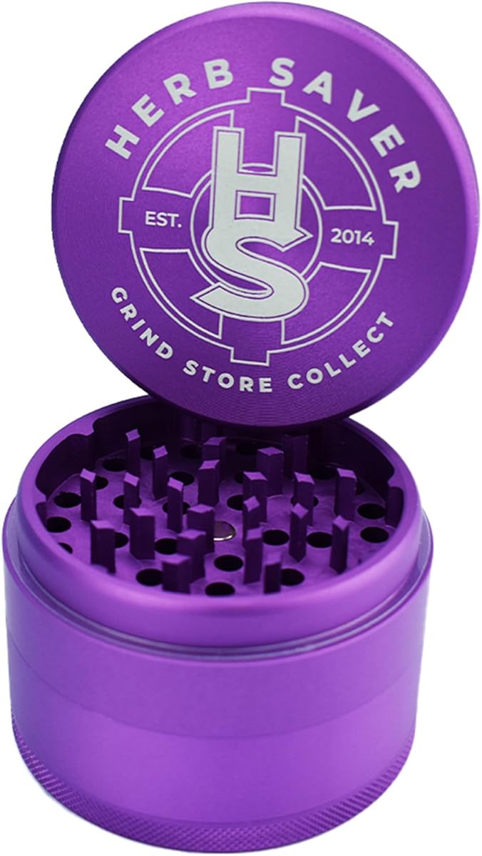 HerbSaver Aluminum Grinder 60mm (2.5 Inch) Matte Finish, Aircraft-Grade Metal, Razor Sharp Diamond Teeth, Magnetic Lid, Durable Aircraft Grade Material Herb Grinder