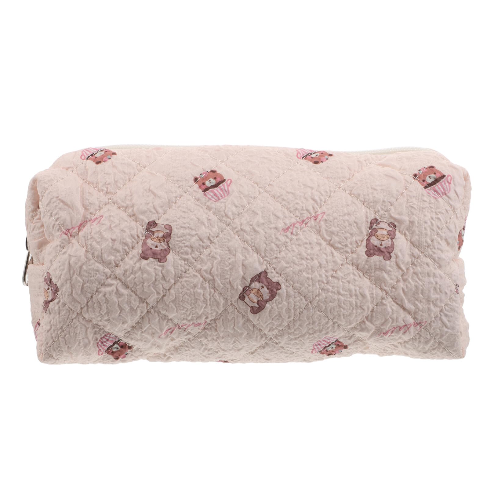 Grosse Trousse à Crayons Zippée, Grosse Capacité, Motif Cartoon Beige