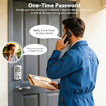 Keyless Entry Door Lock with Keypad, Smart Deadbolt Code Lock for Front Door with 2 Keys, Customizable User Codes, Auto Locking, Easy Installation