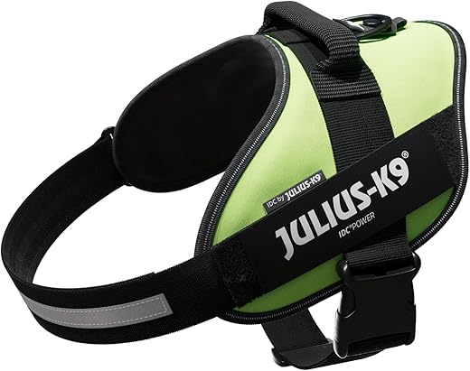 Julius – Arnés Julius para perros K9 IDC Powerharness. Verde neón Talla 2