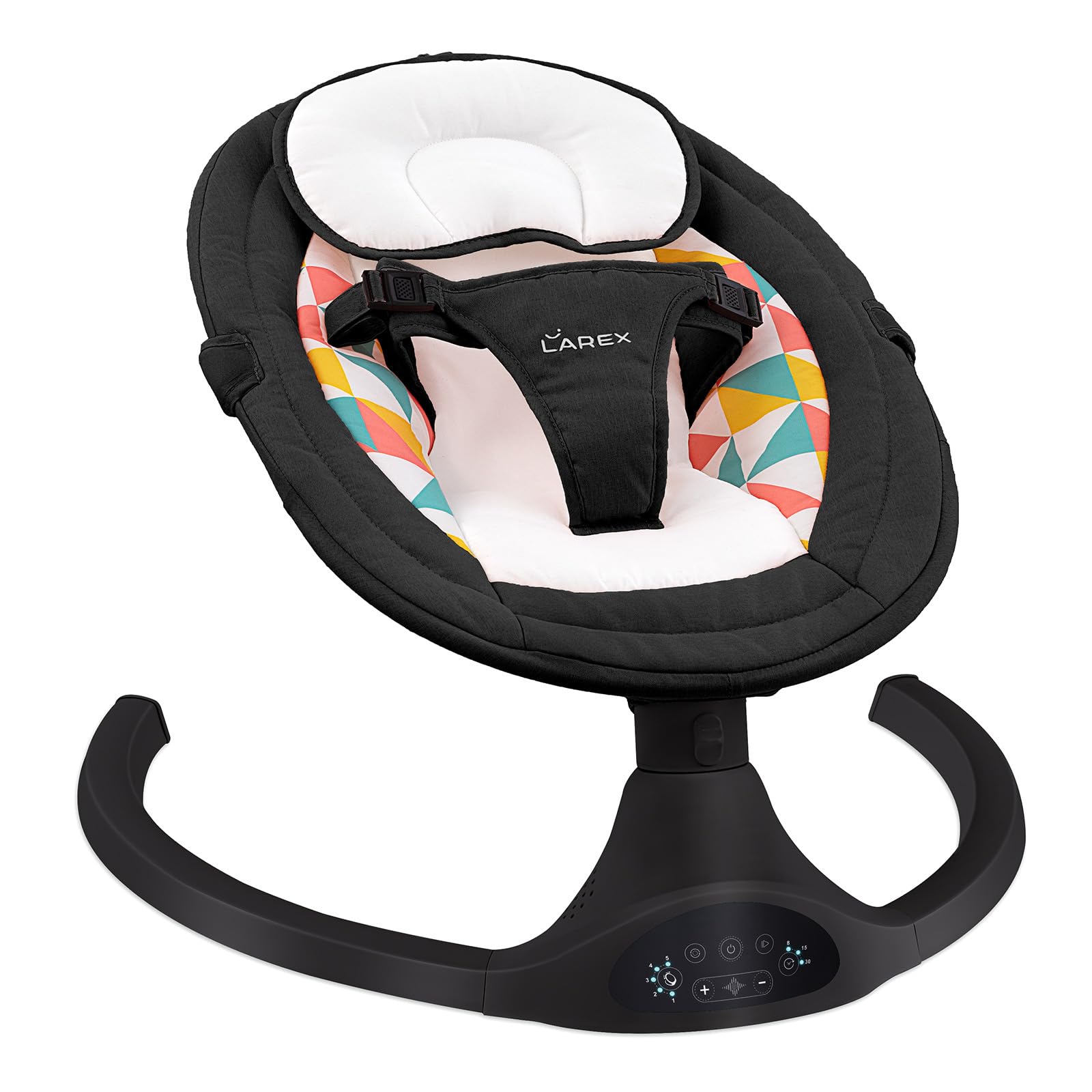 LAREX Baby Swings Electric Baby Swing Bluetooth Infant Swing Portable Rocker with 5 Speeds, 1 Seat Position, Remote Control, Black