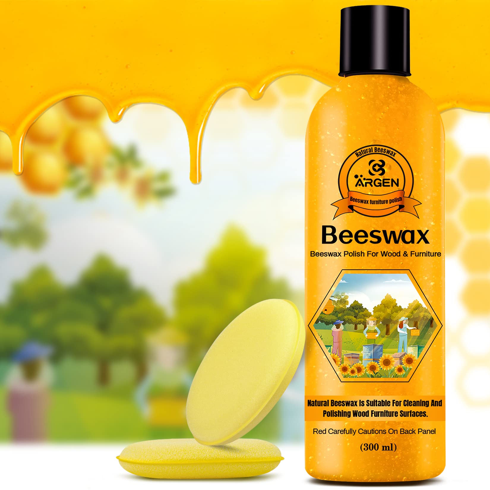 Beeswax Furniture Wood Polish - Wood Seasoning Beeswax Oil for Wood Natural Wood Polish and Conditioner Restore A Finish 300ML.