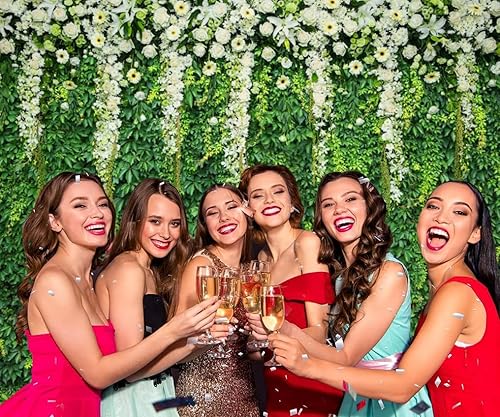 Miniatura 4 de Caaerttply Telón de fondo de hojas verdes verdes para fotografía, telón de fondo de pared de hierba de primavera, 10 x 8 pies, césped verde, flores