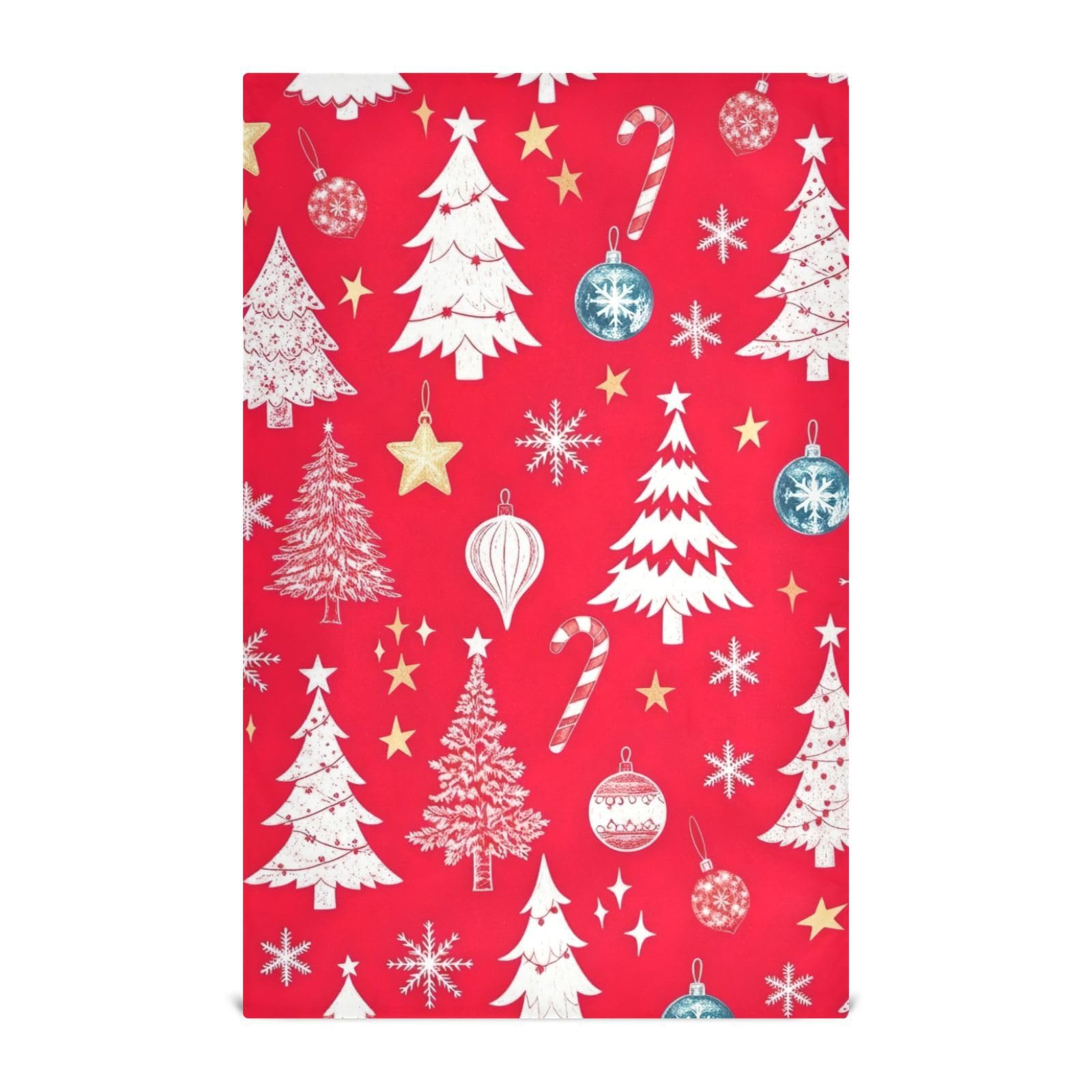 Torchons de cuisine absorbants blanc motif sapins de Noël GAIREG 71 x 45 cm