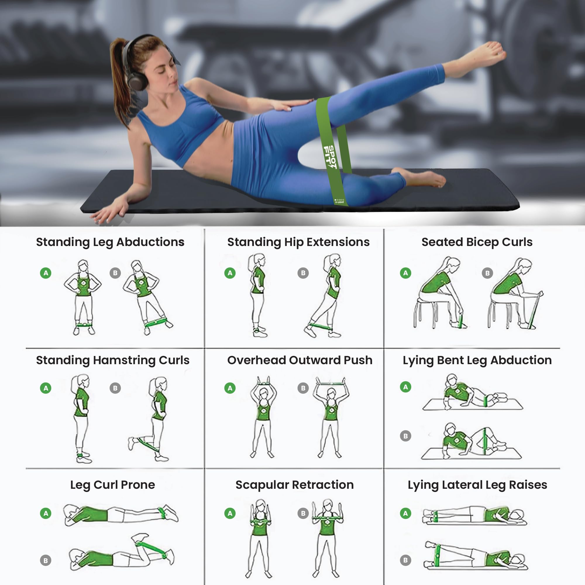 Bandas de resistencia para entrenamiento, bandas de ejercicio para mujeres y hombres, bandas elásticas de látex para yoga, pilates, rehabilitación, fitness y entrenamiento en casa, bandas de