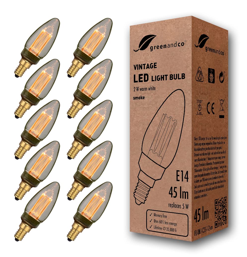 Bombilla LED decorativa sin parpadeos de estilo Edison con casquillo E14 8