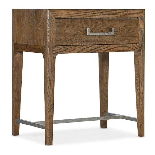 Hooker Furniture Chapman Veneers and Metal Nightstand in Brown/White