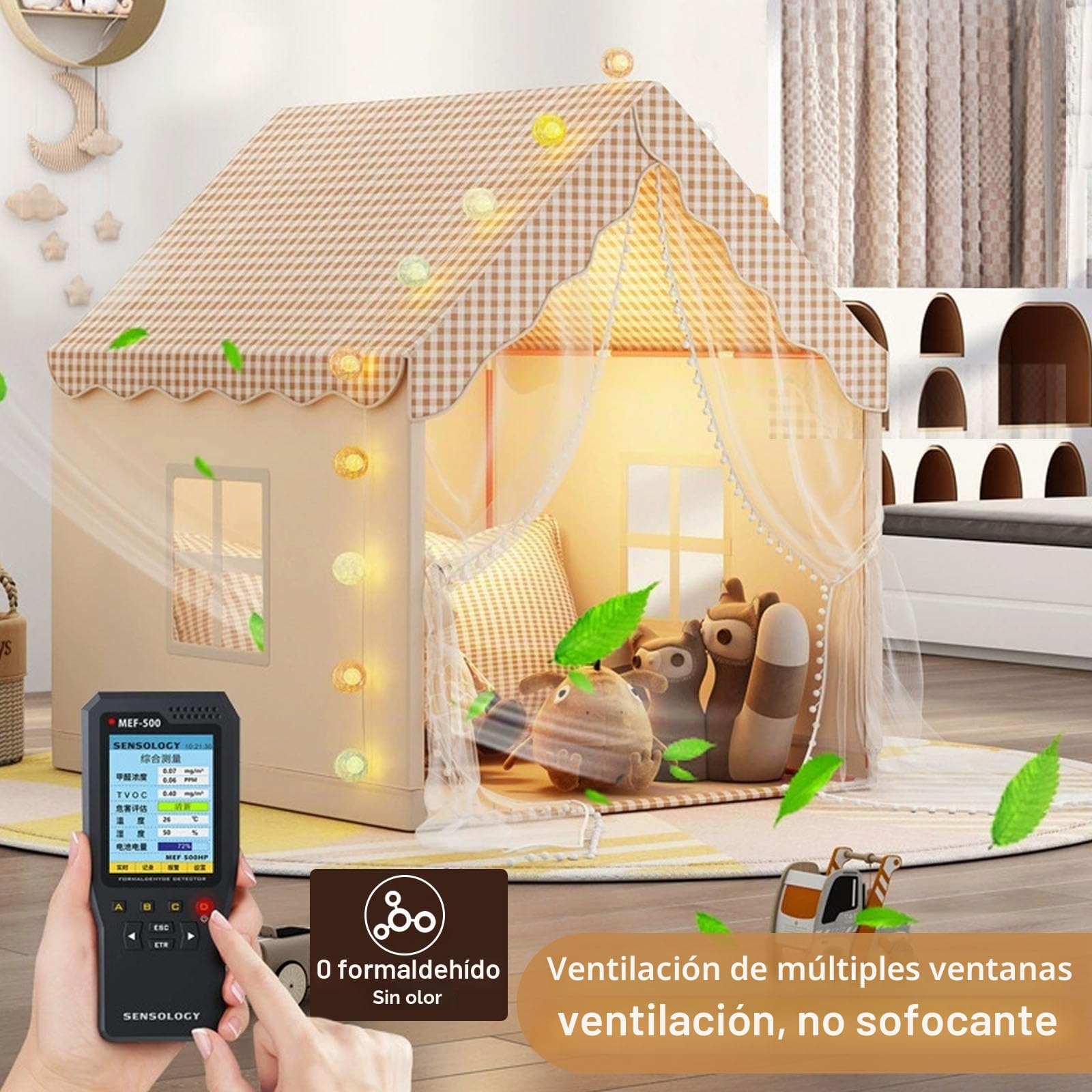 Tienda de juego para niños con luces, casa para niños de interior y exterior, tienda de juego para niños pequeños con ventanas, tienda de juego grande para niños pequeños, regalo de casa de