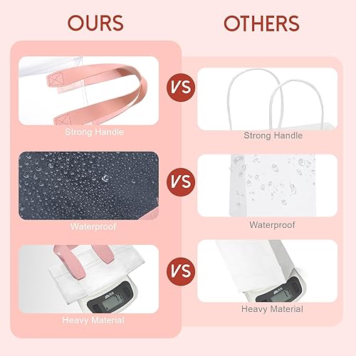 Miniatura 10 de Sweetude 24 bolsas de regalo transparentes con asa, pequeñas bolsas de regalo transparentes reutilizables y resistentes a granel para bodas,