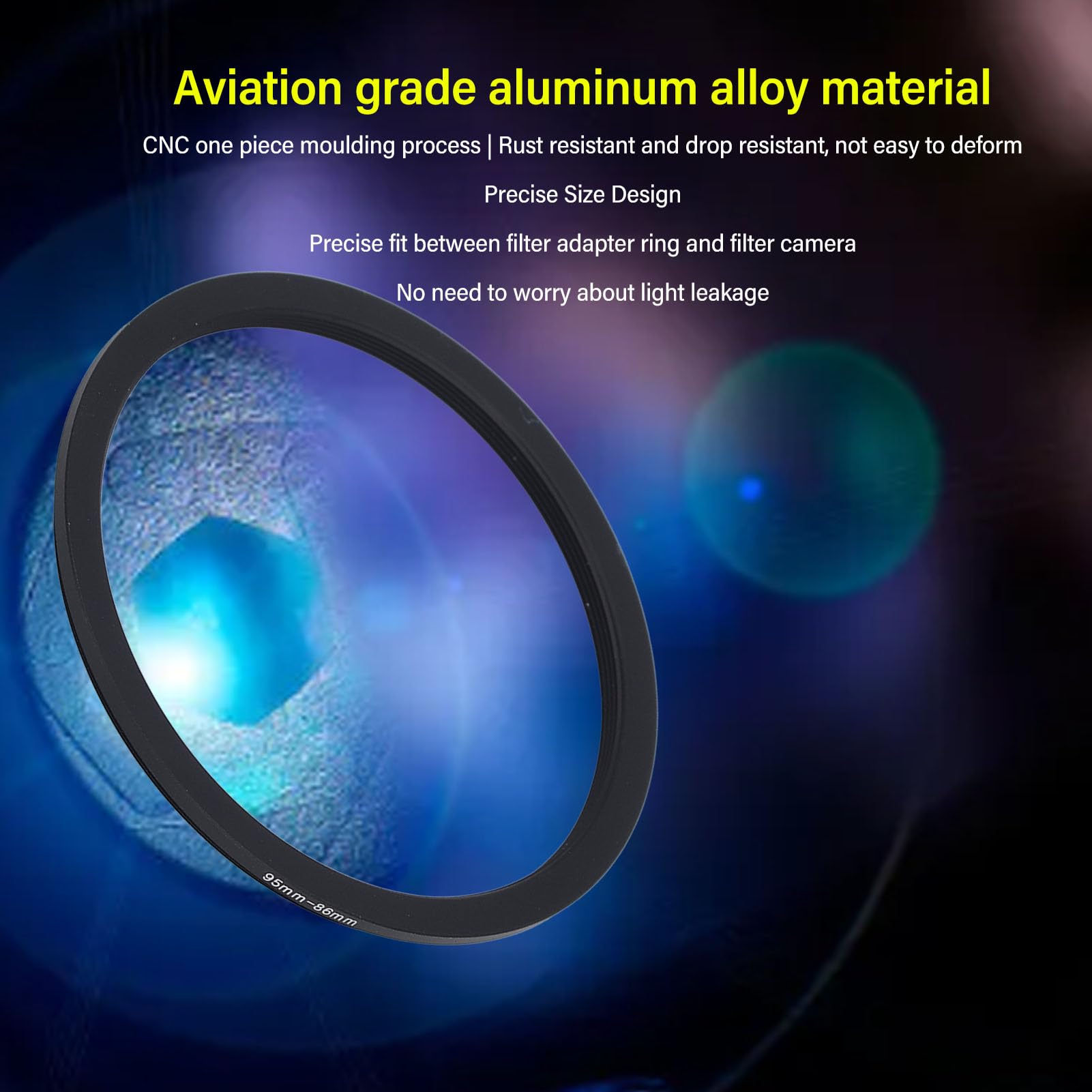 Pierścień Obniżający o 95 Mm do 86 Mm, Metalowy pierścień Obniżający ze Stopu Aluminium Adapter do Filtra do Obiektywu Aparatu UV, ND, CPL 86 Mm