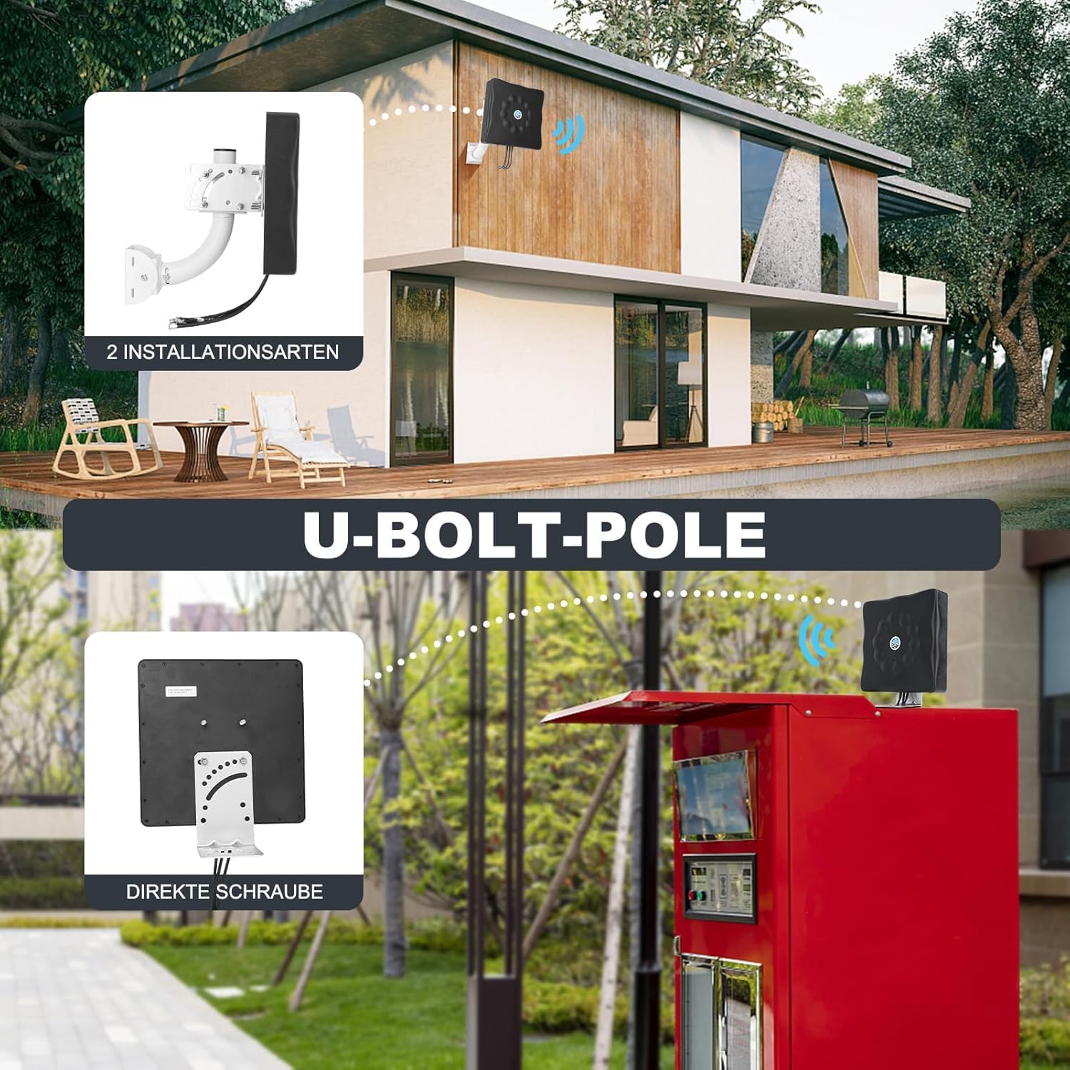 Maswell Antenne Externe 4G/5G 2X2 MIMO, Jusqu'à 7,5 dBi 600-8000MHz Polarisation Croisée 5GA/5G NR, Prête pour WiFi 6E/7, Optimisée Signal Routeur Extérieur