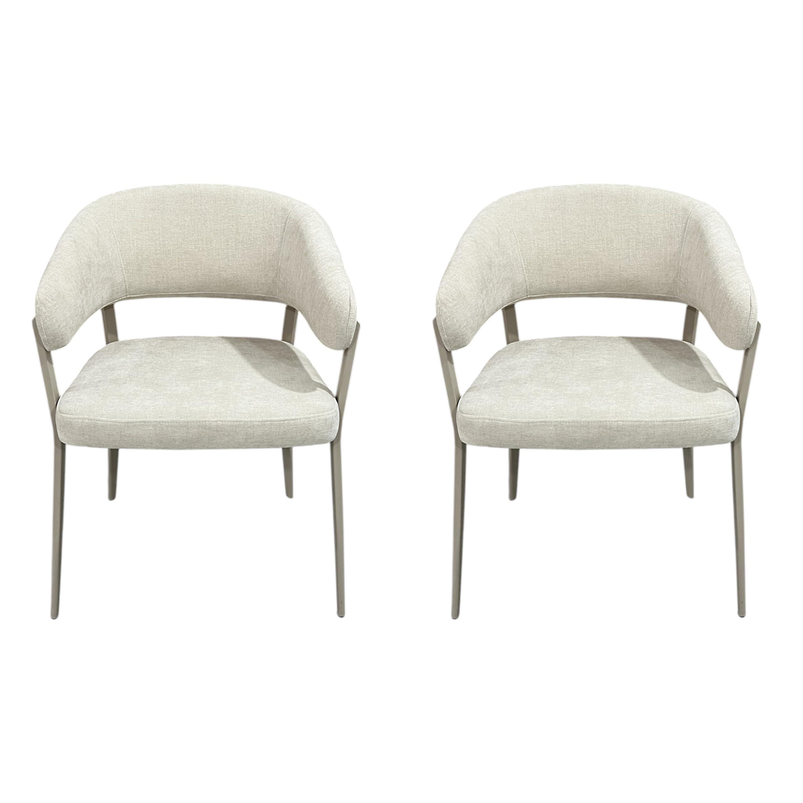 HOME DECO FACTORY - HD7792 - Lot de 2 Fauteuils Confortables au Design Raffiné - Tissu Beige et Pieds en Bois Clair - Parfaits pour Tous Les Intérieurs - Couleur : Beige