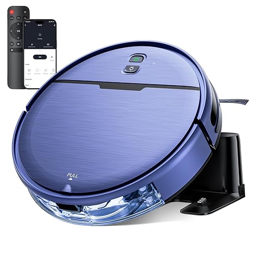 Robot Vacuum and Mop Combo with APP/Voice/Remote Control, Robot Vacuum Cleaner Schedule, Strong Suction, Tangle-Free, Slim, Auto Recharge for Homes with Pets, Low Pile Carpet, Hard Floors
