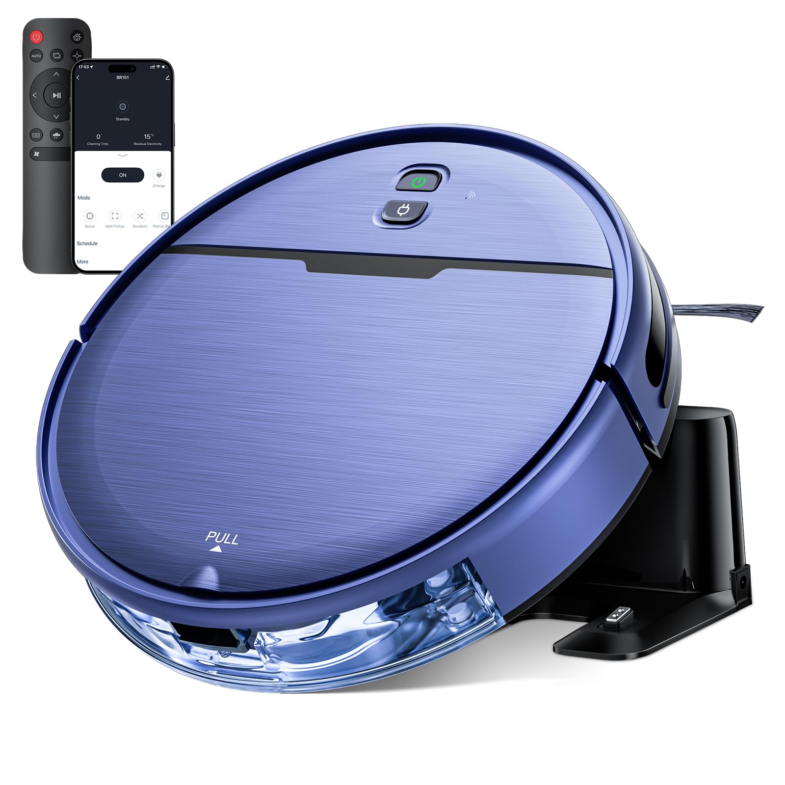 Robot Vacuum and Mop Combo, 2 in 1 Robotic Vacuums Cleaner with WiFi/App, Robot Vacuum with Water Tank, Strong Suction, Schedule, Self-Charging, Quiet, for Hard Floor, Pet Hair, Low Pile Carpet