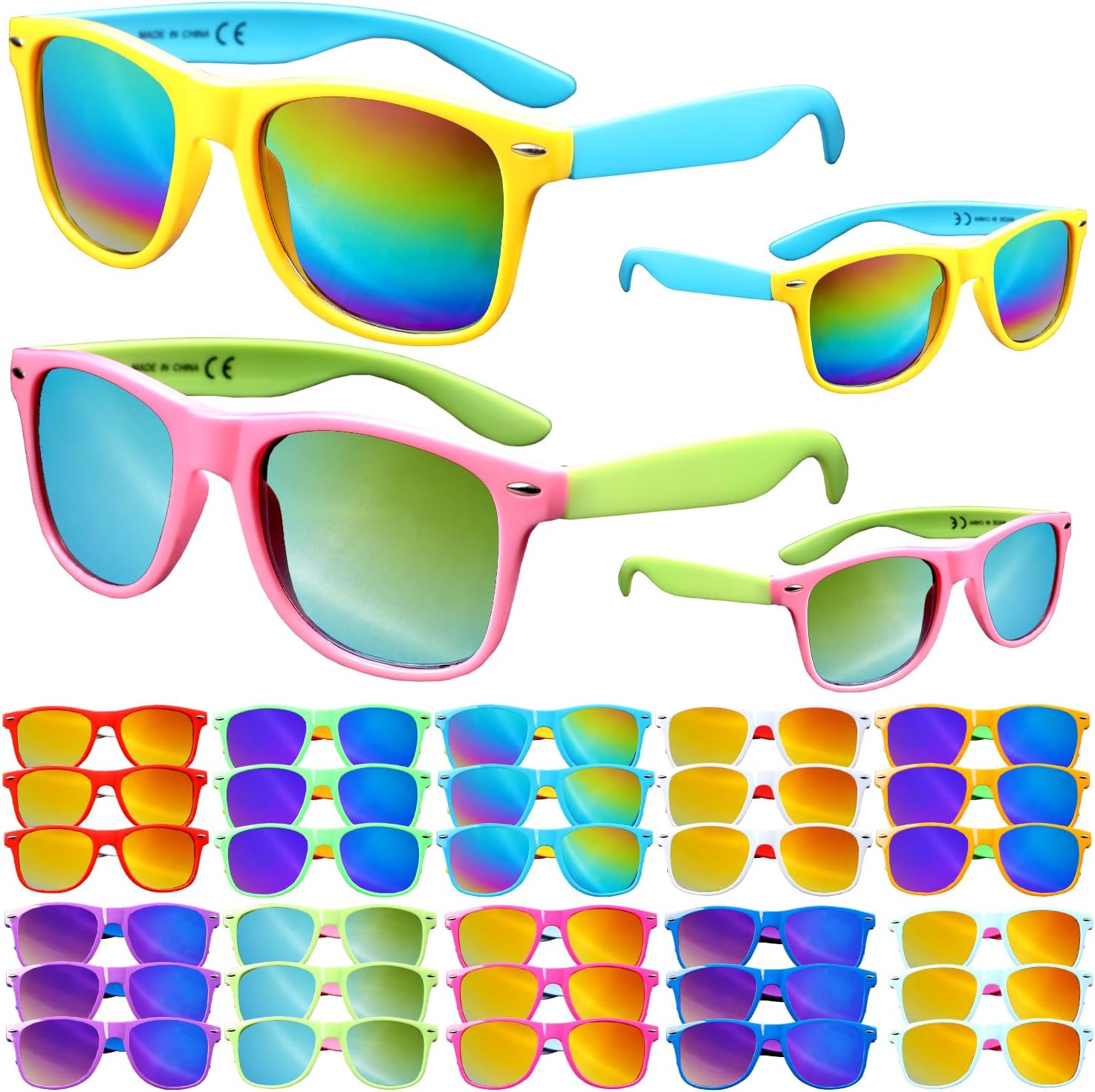 36 Pack 12 Colors Neon Sunglasses with UV400 Jamaica Ubuy
