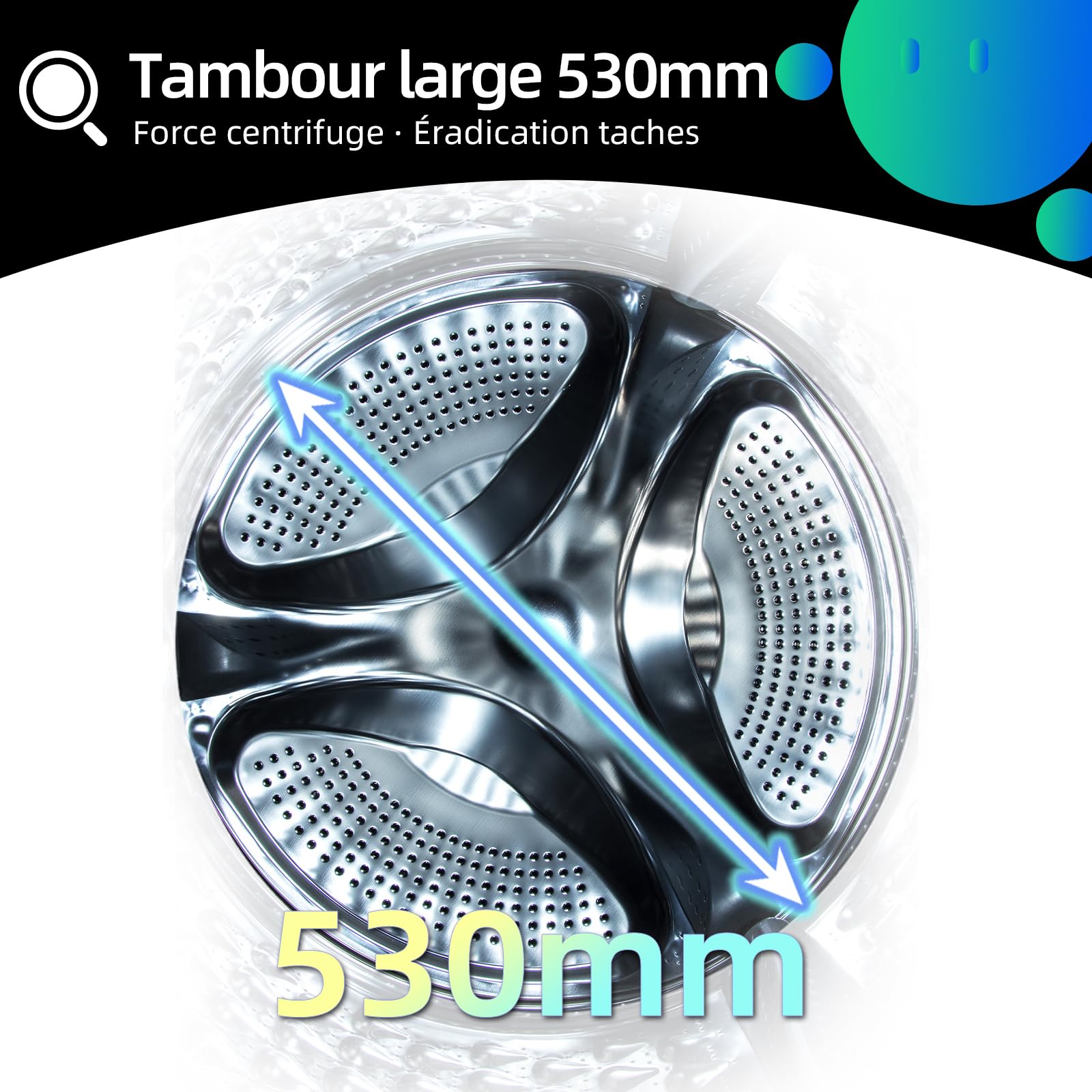 CHiQ Lave linge hublot 7kg Classe énergétique A Moteur BLDC 1200 RPM Lavage vapeur 15 programmes Design compact 60x46.5x85cm Gris