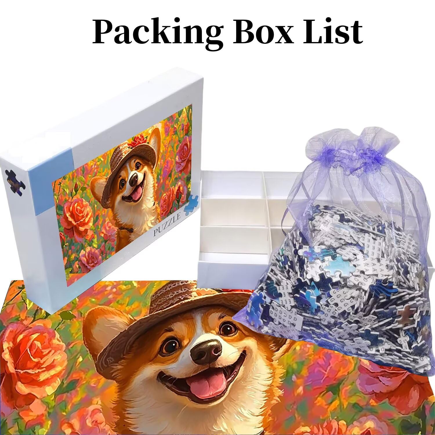 Puzzle para Adultos 1692 Piezas, Lindo Corgi Puzzle, Difícil, Desafiante, Rompecabezas Encajan Perfectamente, Letras en la Parte Posterior, sin Polvo, Regalo para Personas Mayores (179x31cm) v-597