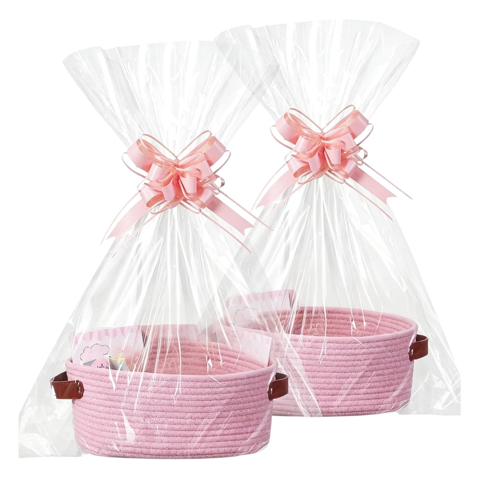 Kaeltsyn 2Pcs Soft Cotton Rope Storage Containers Household Box Organizers Bin for Jewelry Remote Controls and More Deeper Containers