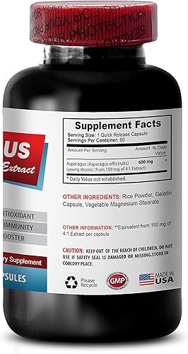 Miniatura 4 de cápsulas de brotes jóvenes de espárragos - ESPÁRRAGO 600 MG - EXTRACTO DE TIROS JOVEN - Extracto de raíz de espárragos - Cápsulas de fórmula