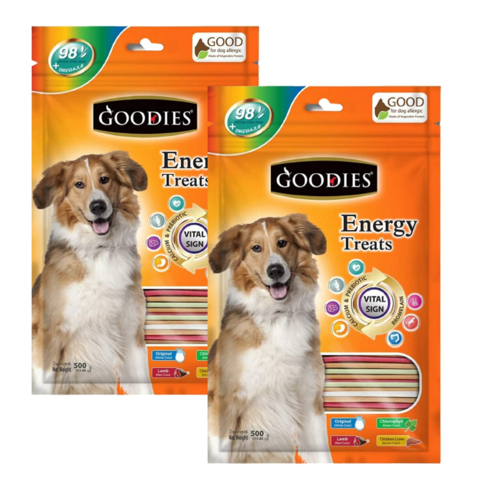 Petlicious & More Goodies Dog Energy Treats, Made of Vegetable Protein, 98% Digestible, Healthy Snack & Training Treat, Best for Dog, Mix Sticks 500gm (2 X 500g) (B09GMH7F35) Amazon Price History, Amazon Price Tracker