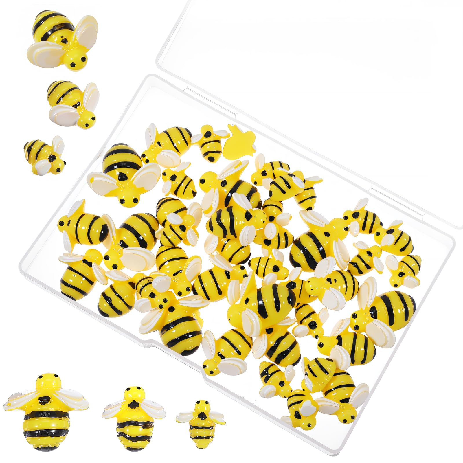 Matwsec 36 PCS Mini Bees Resin Bees for Crafts DIY
