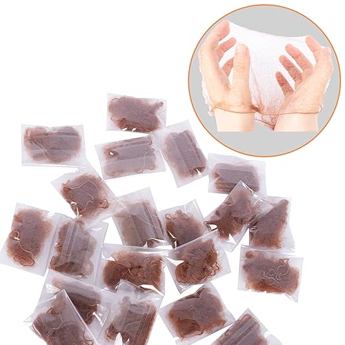 Miniatura 9 de WeKen Paquete de 20 redes para el cabello con borde elástico invisible, 19.7 in, 20 pulgadas, color negro